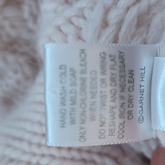 Garnet Hill Cashmere Cable Knit Fisherman Turtleneck Sweater Quiet Luxury - Picture 6 of 6